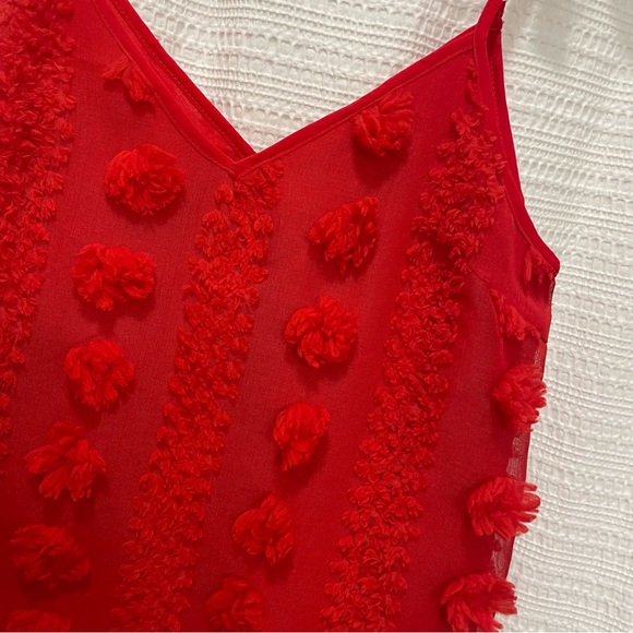Red Pom Pom tank top - Picture 2 of 4